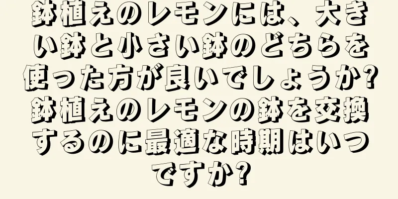 鉢植えのレモンには、大きい鉢と小さい鉢のどちらを使った方が良いでしょうか?鉢植えのレモンの鉢を交換するのに最適な時期はいつですか?