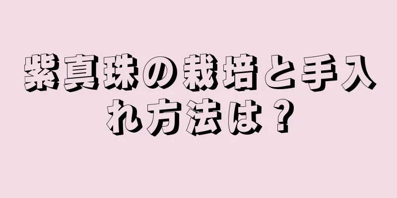 紫真珠の栽培と手入れ方法は？