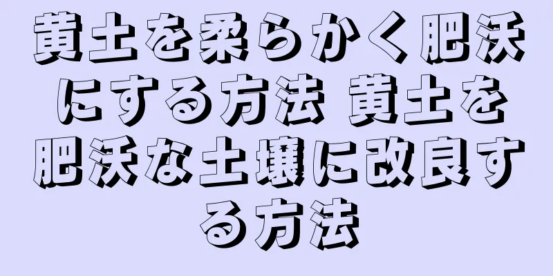 黄土を柔らかく肥沃にする方法 黄土を肥沃な土壌に改良する方法