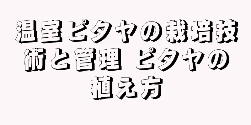温室ピタヤの栽培技術と管理 ピタヤの植え方