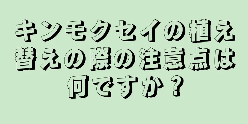 キンモクセイの植え替えの際の注意点は何ですか？