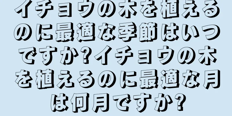 イチョウの木を植えるのに最適な季節はいつですか?イチョウの木を植えるのに最適な月は何月ですか?