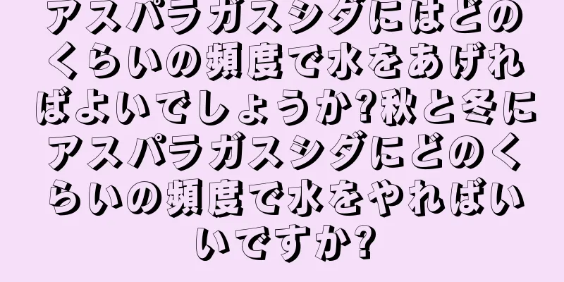 アスパラガスシダにはどのくらいの頻度で水をあげればよいでしょうか?秋と冬にアスパラガスシダにどのくらいの頻度で水をやればいいですか?
