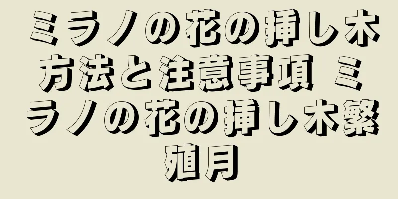 ミラノの花の挿し木方法と注意事項 ミラノの花の挿し木繁殖月