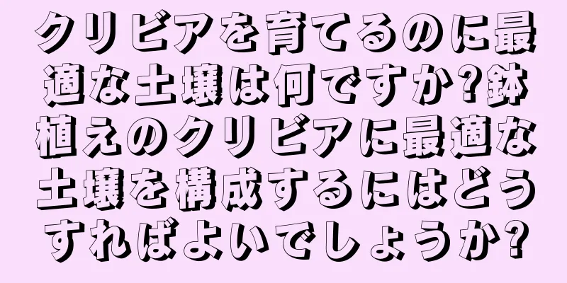 クリビアを育てるのに最適な土壌は何ですか?鉢植えのクリビアに最適な土壌を構成するにはどうすればよいでしょうか?