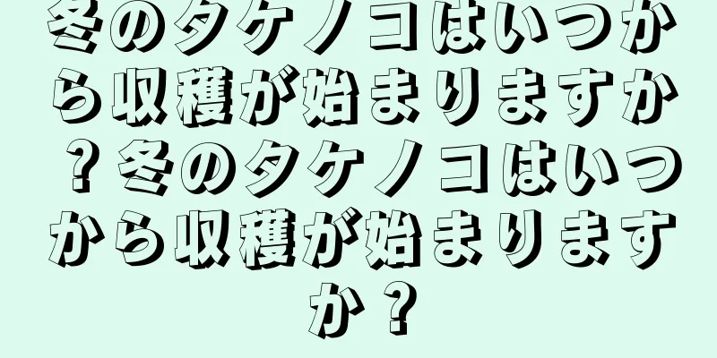 冬のタケノコはいつから収穫が始まりますか？冬のタケノコはいつから収穫が始まりますか？
