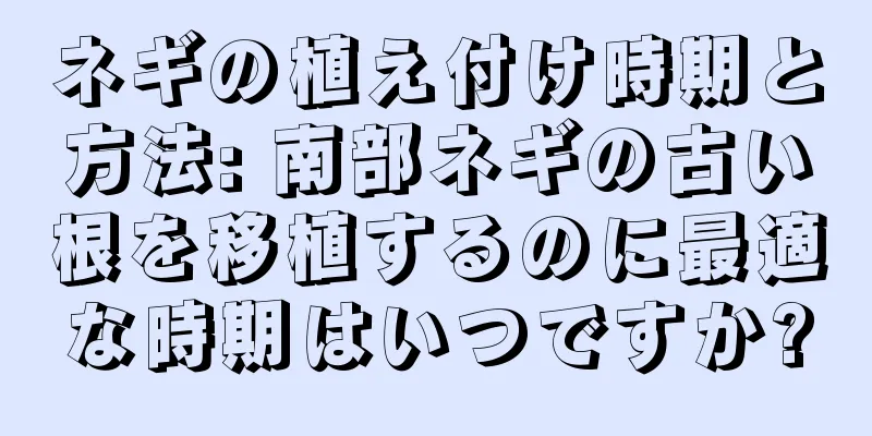 ネギの植え付け時期と方法: 南部ネギの古い根を移植するのに最適な時期はいつですか?