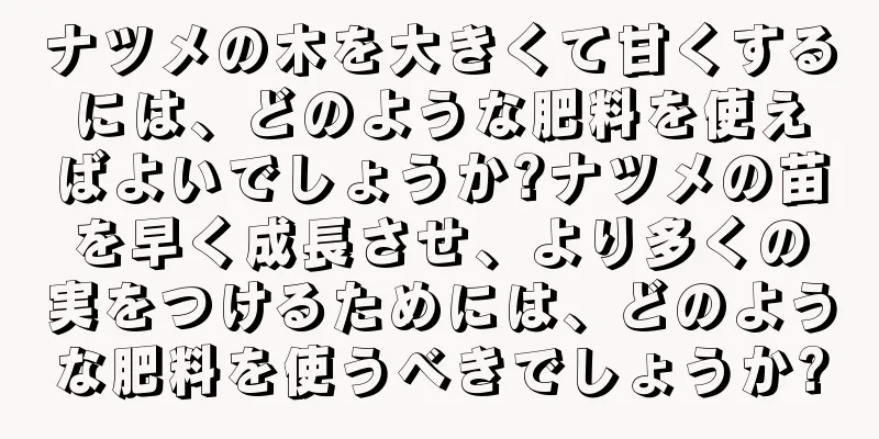 ナツメの木を大きくて甘くするには、どのような肥料を使えばよいでしょうか?ナツメの苗を早く成長させ、より多くの実をつけるためには、どのような肥料を使うべきでしょうか?