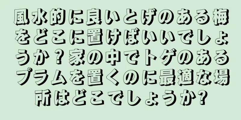 風水的に良いとげのある梅をどこに置けばいいでしょうか？家の中でトゲのあるプラムを置くのに最適な場所はどこでしょうか?
