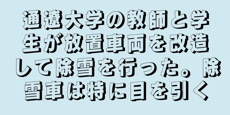 通遼大学の教師と学生が放置車両を改造して除雪を行った。除雪車は特に目を引く