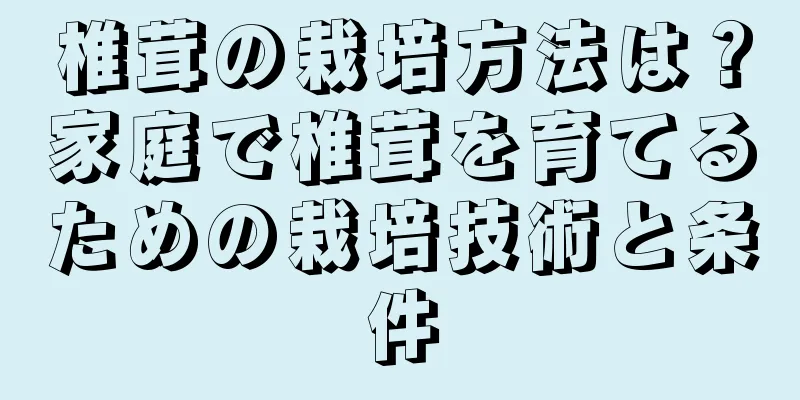 椎茸の栽培方法は？家庭で椎茸を育てるための栽培技術と条件