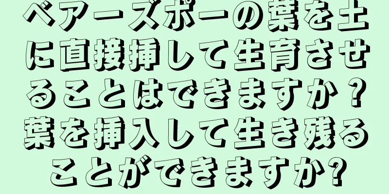 ベアーズポーの葉を土に直接挿して生育させることはできますか？葉を挿入して生き残ることができますか?