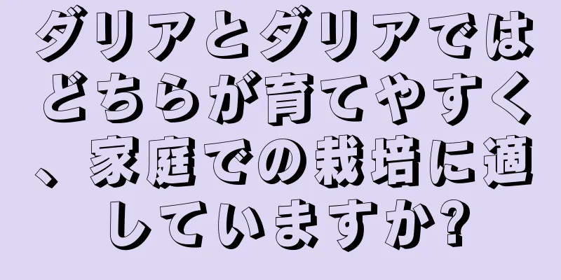 ダリアとダリアではどちらが育てやすく、家庭での栽培に適していますか?