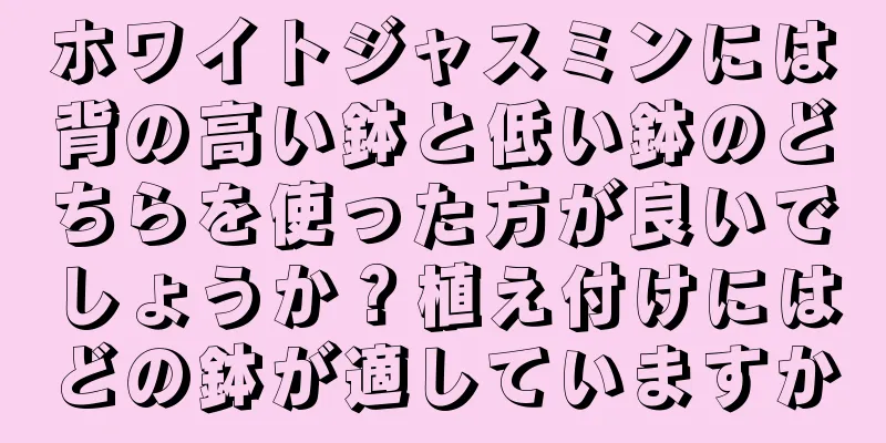 ホワイトジャスミンには背の高い鉢と低い鉢のどちらを使った方が良いでしょうか？植え付けにはどの鉢が適していますか