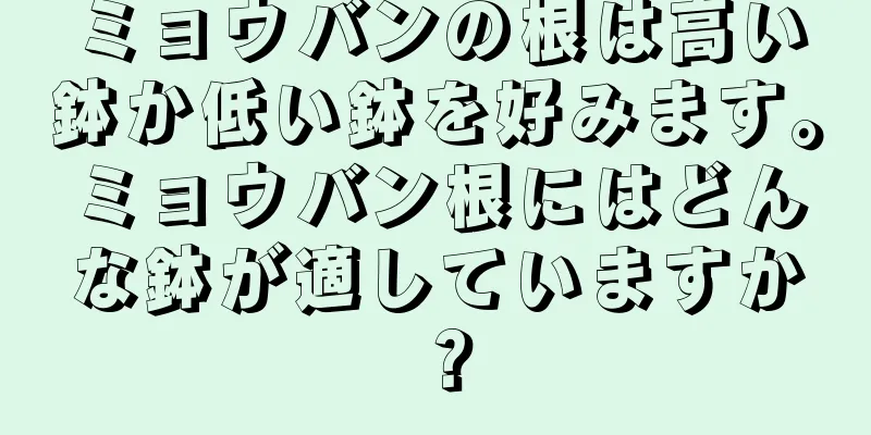 ミョウバンの根は高い鉢か低い鉢を好みます。ミョウバン根にはどんな鉢が適していますか？