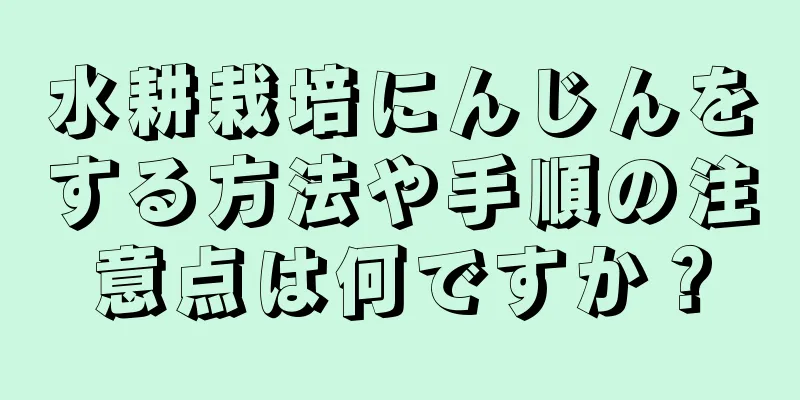 水耕栽培にんじんをする方法や手順の注意点は何ですか？