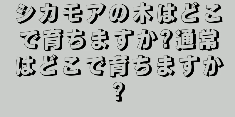 シカモアの木はどこで育ちますか?通常はどこで育ちますか?