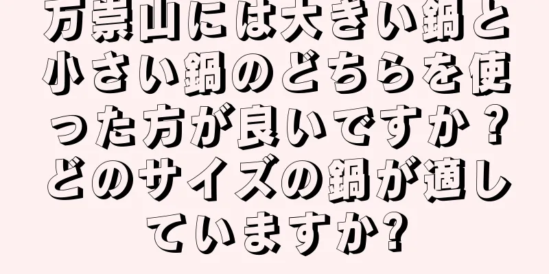 万崇山には大きい鍋と小さい鍋のどちらを使った方が良いですか？どのサイズの鍋が適していますか?
