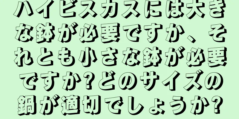 ハイビスカスには大きな鉢が必要ですか、それとも小さな鉢が必要ですか?どのサイズの鍋が適切でしょうか?