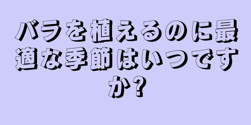 バラを植えるのに最適な季節はいつですか?