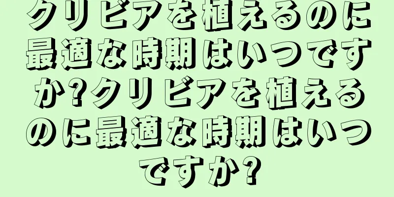 クリビアを植えるのに最適な時期はいつですか?クリビアを植えるのに最適な時期はいつですか?