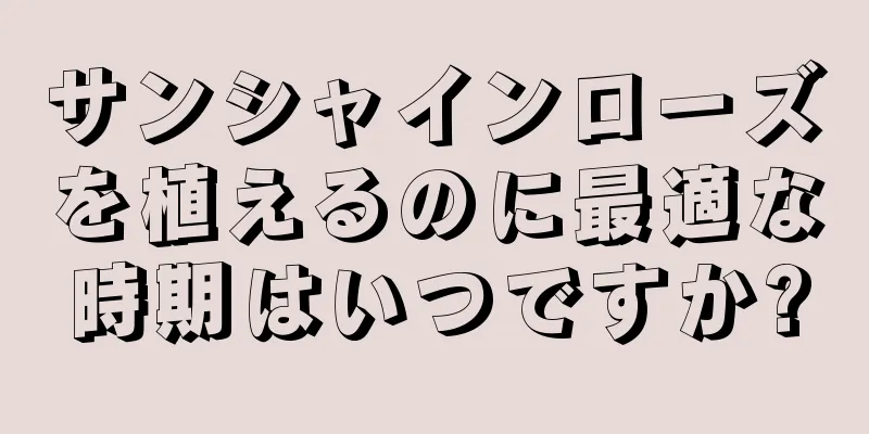 サンシャインローズを植えるのに最適な時期はいつですか?