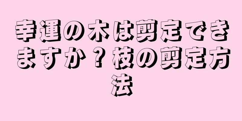 幸運の木は剪定できますか？枝の剪定方法