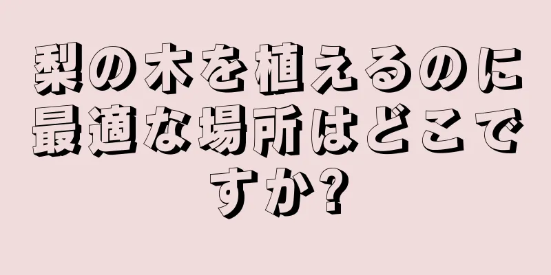 梨の木を植えるのに最適な場所はどこですか?