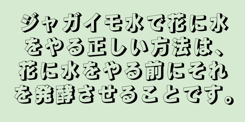 ジャガイモ水で花に水をやる正しい方法は、花に水をやる前にそれを発酵させることです。