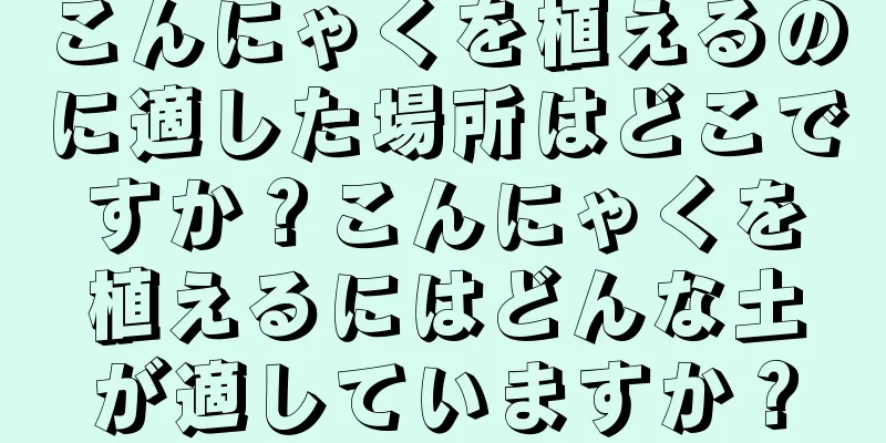 こんにゃくを植えるのに適した場所はどこですか？こんにゃくを植えるにはどんな土が適していますか？