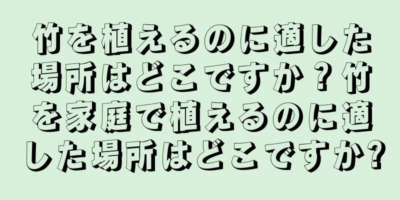 竹を植えるのに適した場所はどこですか？竹を家庭で植えるのに適した場所はどこですか?