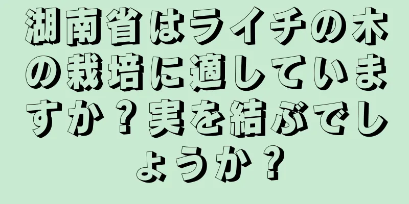 湖南省はライチの木の栽培に適していますか？実を結ぶでしょうか？