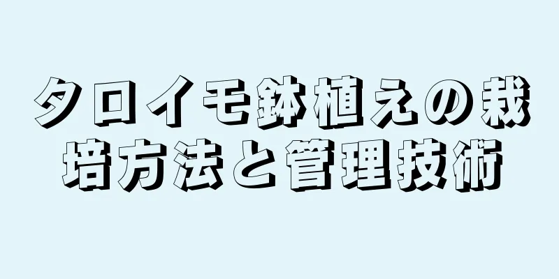 タロイモ鉢植えの栽培方法と管理技術