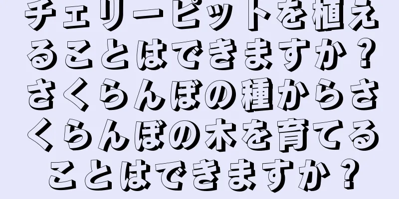 チェリーピットを植えることはできますか？さくらんぼの種からさくらんぼの木を育てることはできますか？