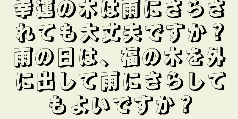 幸運の木は雨にさらされても大丈夫ですか？雨の日は、福の木を外に出して雨にさらしてもよいですか？