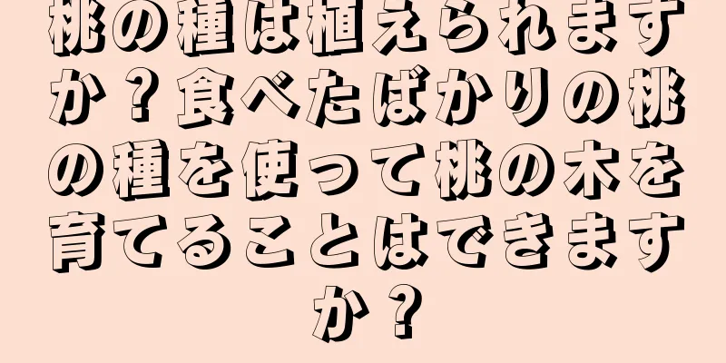 桃の種は植えられますか？食べたばかりの桃の種を使って桃の木を育てることはできますか？