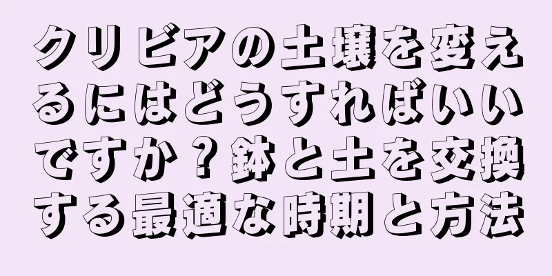 クリビアの土壌を変えるにはどうすればいいですか？鉢と土を交換する最適な時期と方法
