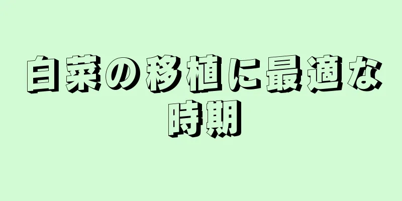 白菜の移植に最適な時期