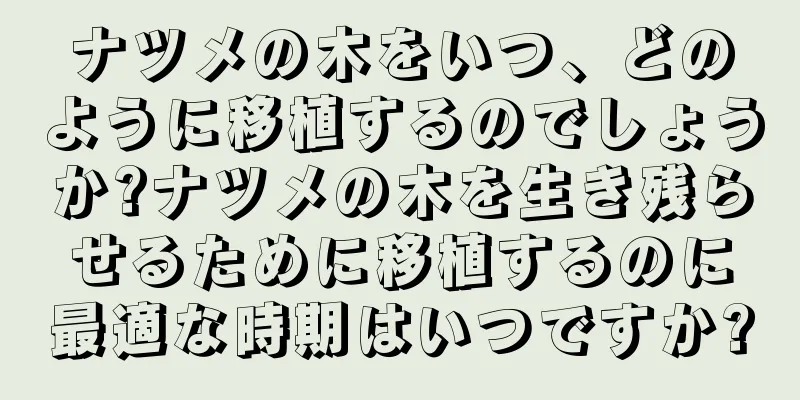 ナツメの木をいつ、どのように移植するのでしょうか?ナツメの木を生き残らせるために移植するのに最適な時期はいつですか?