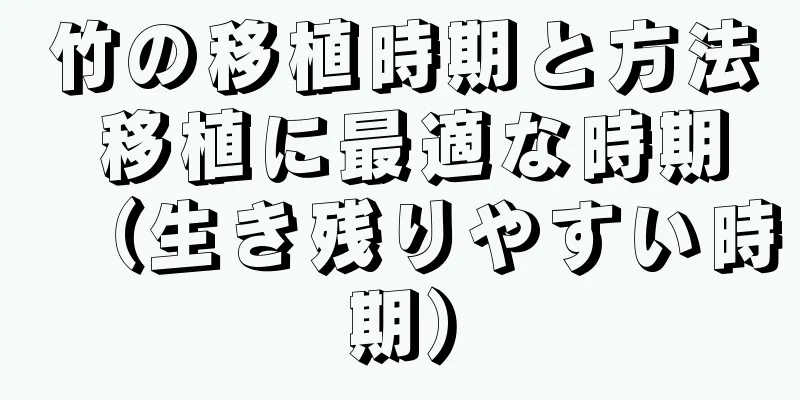竹の移植時期と方法 移植に最適な時期（生き残りやすい時期）