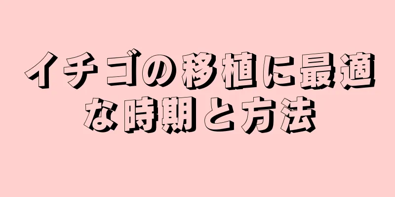 イチゴの移植に最適な時期と方法