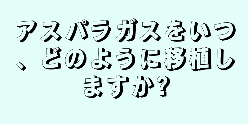 アスパラガスをいつ、どのように移植しますか?