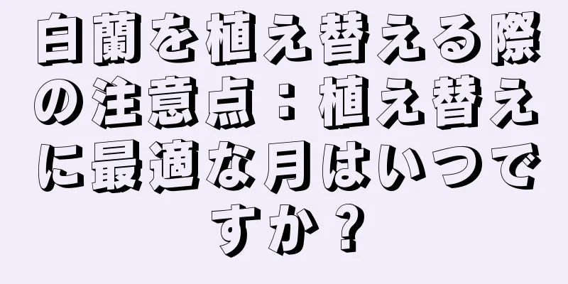 白蘭を植え替える際の注意点：植え替えに最適な月はいつですか？