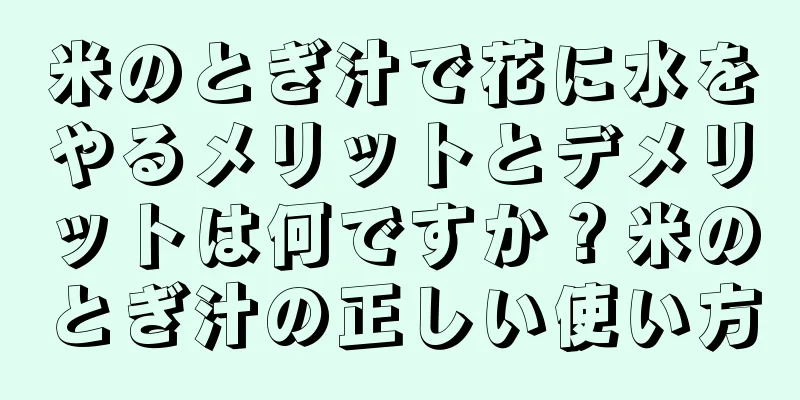 米のとぎ汁で花に水をやるメリットとデメリットは何ですか？米のとぎ汁の正しい使い方