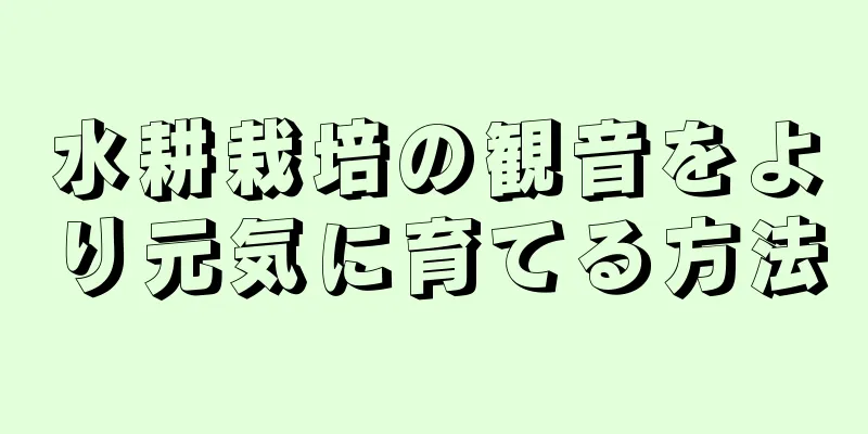 水耕栽培の観音をより元気に育てる方法