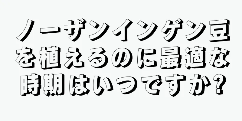 ノーザンインゲン豆を植えるのに最適な時期はいつですか?