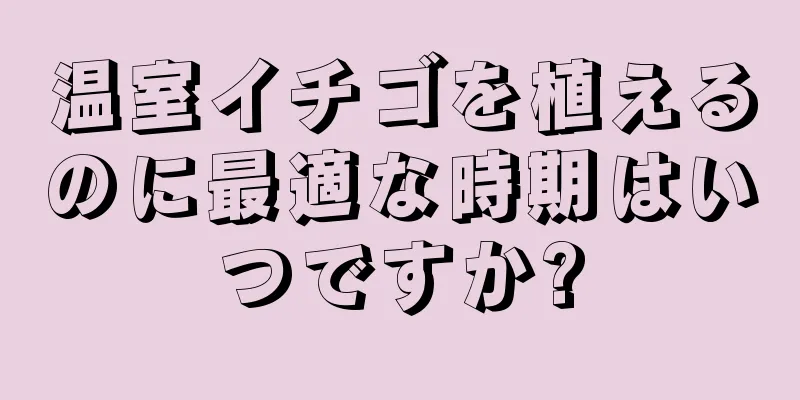 温室イチゴを植えるのに最適な時期はいつですか?