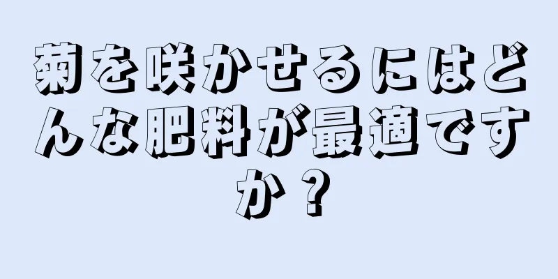 菊を咲かせるにはどんな肥料が最適ですか？