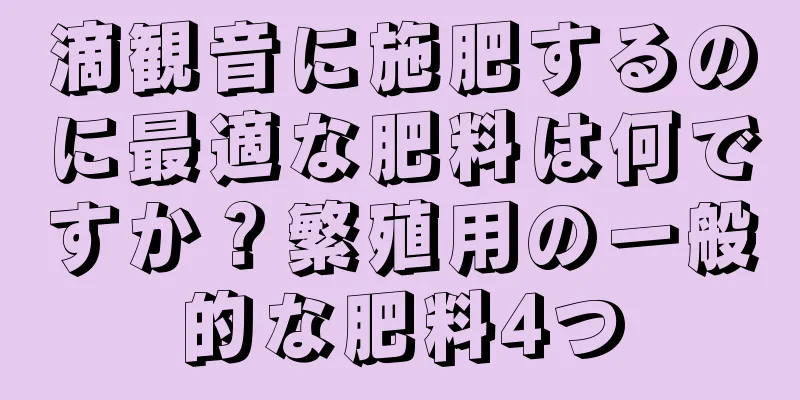 滴観音に施肥するのに最適な肥料は何ですか？繁殖用の一般的な肥料4つ