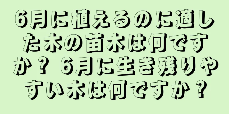 6月に植えるのに適した木の苗木は何ですか？ 6月に生き残りやすい木は何ですか？